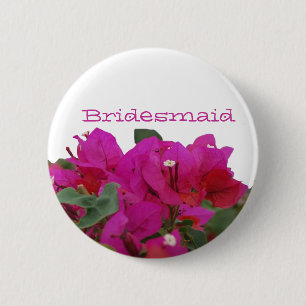 Bridesmaid Vivid Flowers Pinback Button