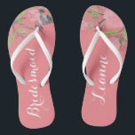 Bridesmaid watercolor personalized beach wedding flip flops<br><div class="desc">Bridesmaid watercolor personalized beach wedding with the bridesmaid name and title.</div>