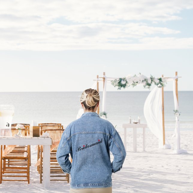 Bridesmaid Wedding Bridal Bachelorette Party Heart Denim Jacket (Bridesmaid Wedding Bridal Bachelorette Party Heart Denim Jacket)