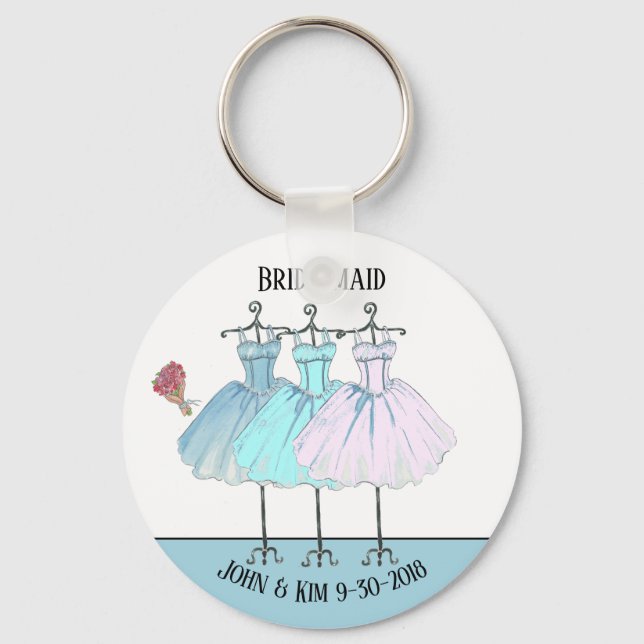 Bridesmaid wedding favor keychain (Front)