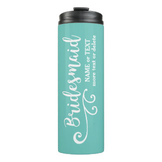 Bridesmaid Wedding Favor Name or Monogram Script Thermal Tumbler