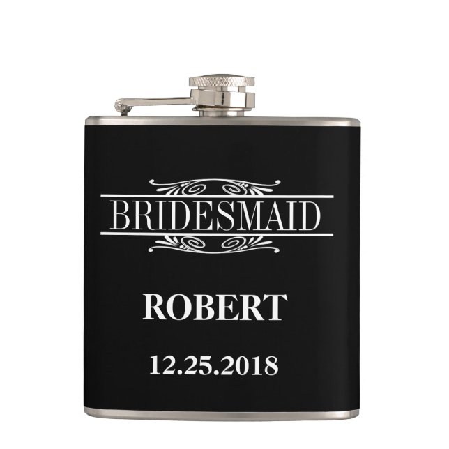 Bridesmaid Wedding Flask (Front)