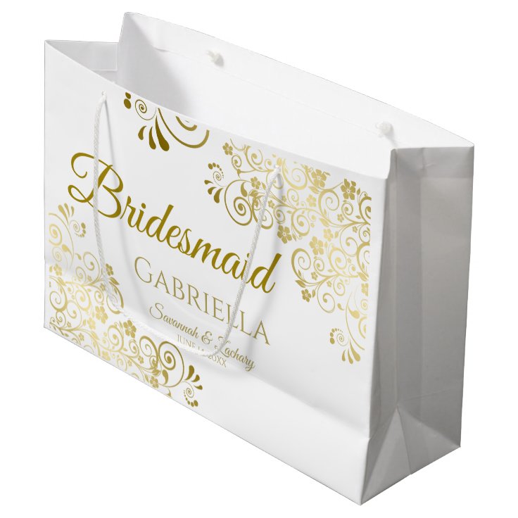 Bridesmaid Wedding Gift Bag Large Zazzle