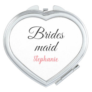 Bridesmaid Wedding Gift Custom Name Party Favor Compact Mirror