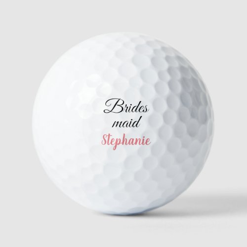 Bridesmaid Wedding Gift Custom Name Party Favor  Golf Balls