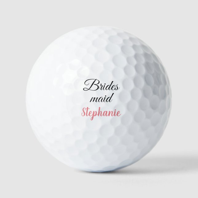 Bridesmaid Wedding Gift Custom Name Party Favor  Golf Balls (Front)