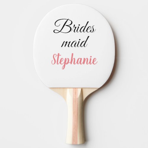 Bridesmaid Wedding Gift Custom Name Party Favor  Ping Pong Paddle