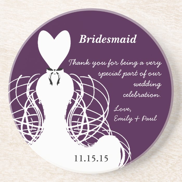 Bridesmaid Wedding Gown Coasters