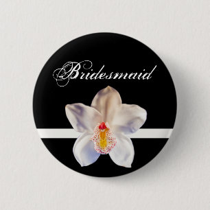 Bridesmaid Wedding ID Badge Pinback Button