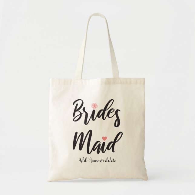 Bridesmaid Wedding Monogram Tote Bag (Front)
