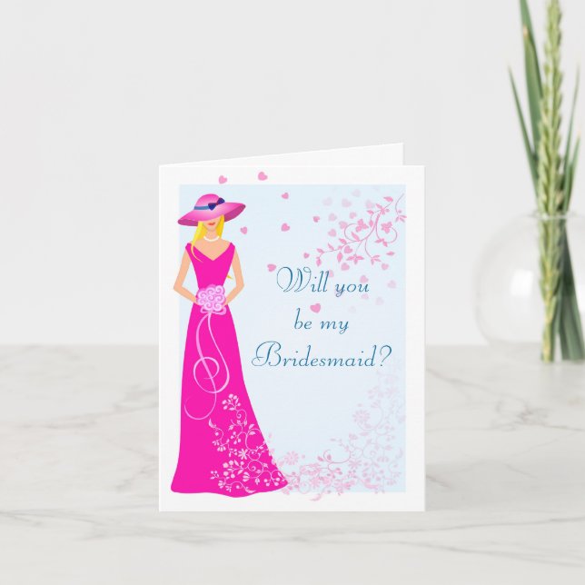 Bridesmaid Wedding Party Card (Front)