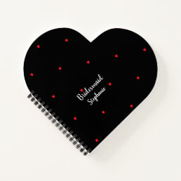 Bridesmaid Wedding Red Heart Patterns Cool Gift Notebook