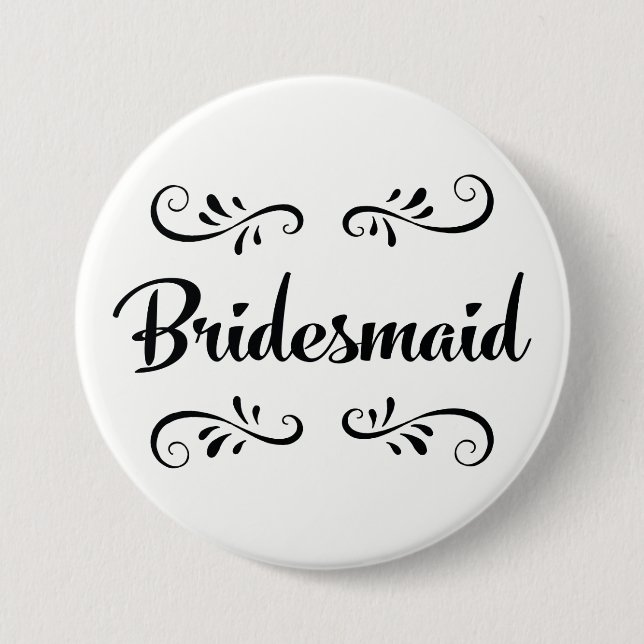 Bridesmaid Wedding Rehearsal Dinner Pinback Button (Front)