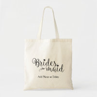 Bridesmaid Wedding Tote Budget Canvas Tote Bag
