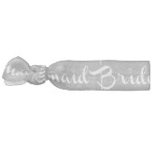 Bridesmaid White On Grey Elastic Hair Tie (Left)
