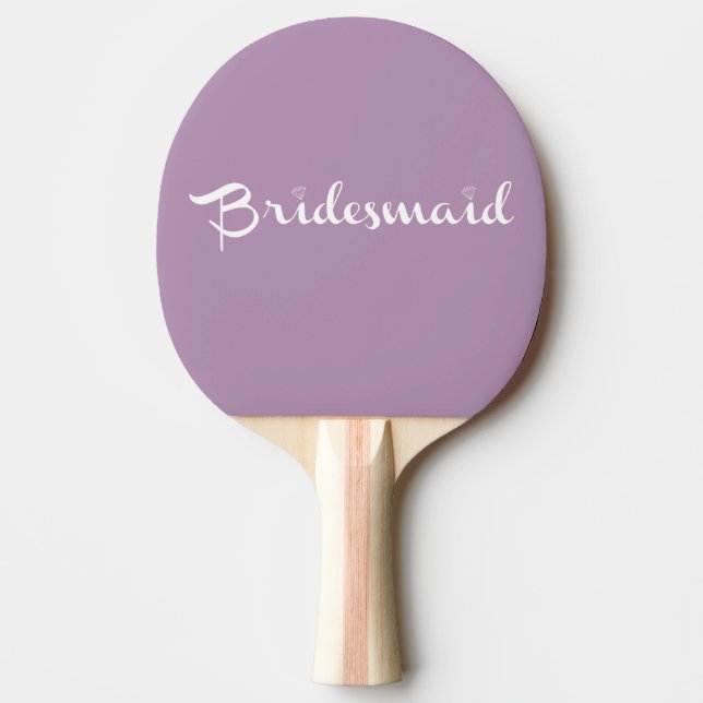 Bridesmaid White On Lilac Ping-Pong Paddle (Front)