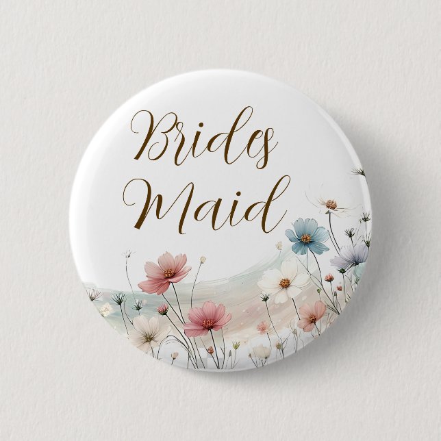 Bridesmaid | Wildflower Bridal Shower Button (Front)