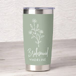Bridesmaid Wildflower Floral Hand Scripted Name  Insulated Tumbler<br><div class="desc">Celebrate in style with our Name Hand Scripted Bachelorette Bridal Party Thermal Wine Tumbler. Featuring an elegant, personalized script design, this tumbler is perfect for keeping beverages at the ideal temperature during your bridal festivities. Crafted from high-quality, insulated materials, it’s as practical as it is chic. Ideal for bachelorette parties,...</div>