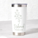 Bridesmaid Wildflower Floral Hand Scripted Name  Insulated Tumbler<br><div class="desc">Celebrate in style with our Name Hand Scripted Bachelorette Bridal Party Thermal Wine Tumbler. Featuring an elegant, personalized script design, this tumbler is perfect for keeping beverages at the ideal temperature during your bridal festivities. Crafted from high-quality, insulated materials, it’s as practical as it is chic. Ideal for bachelorette parties,...</div>