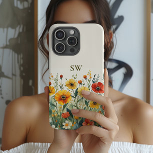 Bridesmaid   Wildflower Monogram Mothers Day Bride Case-Mate iPhone 14 Pro Case