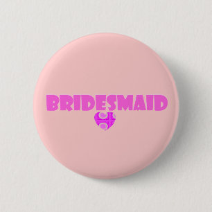bridesmaid with heart button