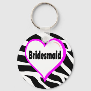 Bridesmaid (Zebra Stripes) Keychain