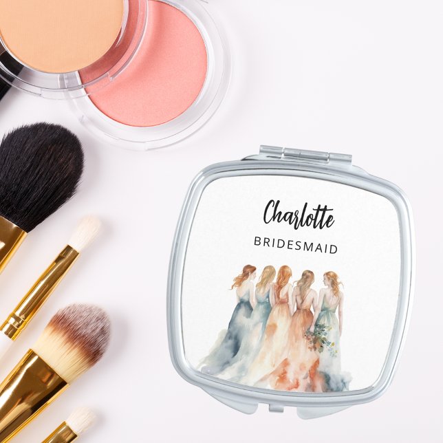 Bridesmaids dresses wedding girls compact mirror (Creator Uploaded)