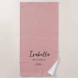 Bridesmaids Dusty Pink with Botanical Beach Towel