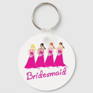 Bridesmaids Favors Pink Themed Keychain