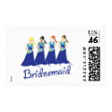 Bridesmaids in Blue Wedding Attendant stamp