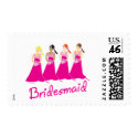 Bridesmaids in Pink Wedding Attendant stamp
