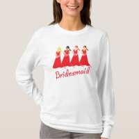 Bridesmaids in Red Wedding Attendant T-Shirt