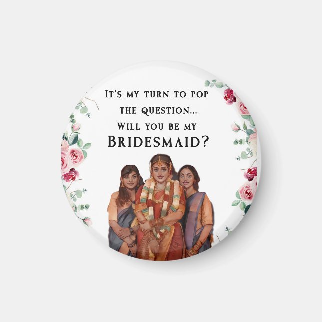 Bridesmaids Indian Wedding Magnet (Front)