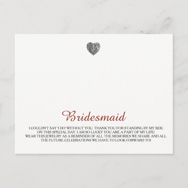 Bridesmaids Jewelry Template Postcard (Front)
