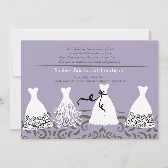 Bridesmaid's Lunch Lavender Background Invitation (Front)