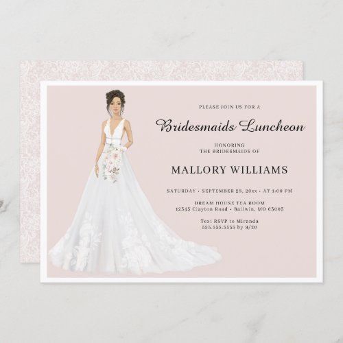 Bridesmaids Luncheon Bridal Gown Invitation