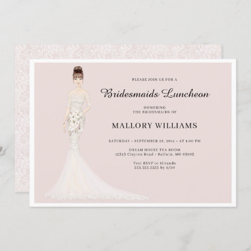 Bridesmaids Luncheon Fashion Bride Invitation