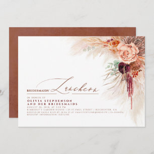Bridesmaids Luncheon Pampas Grass Bridal Shower Invitation