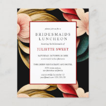 Bridesmaids Luncheon | VINTAGE FLOWERS red black