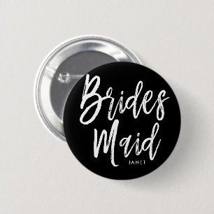 Bridesmaids Script Style Custom Wedding Button