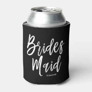 Bridesmaids | Script Style Custom Wedding Can Cooler by colorjungle at Zazzle