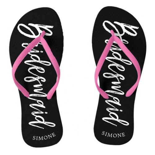 Bridesmaids  Script Style Custom Wedding Flip Flops