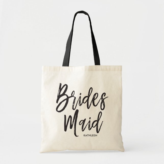 Bridesmaids | Script Style Custom Wedding Tote Bag (Front)