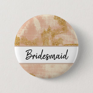 *~* Bridesmail Pink Blush Gold Glitter Golden Button