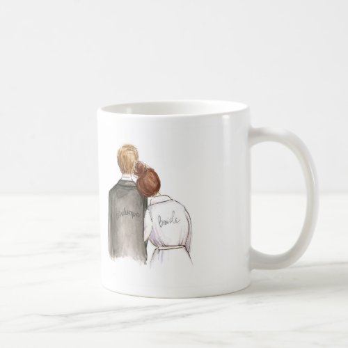 Bridesman Auburn Bun Bride Blonde Man Coffee Mug