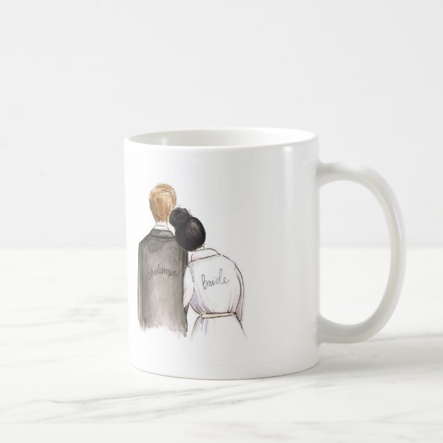 Bridesman? Black Bun Bride Blonde Man Coffee Mug (Right)