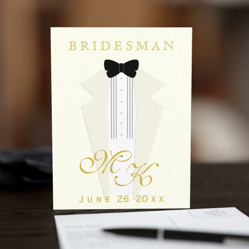 Bridesman Request Modern Wedding Party Proposal Postcard
