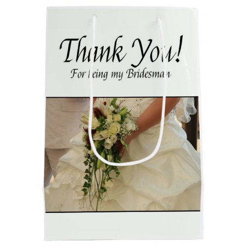 Bridesman thank you medium gift bag