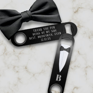 Bridesman Thank You Tuxedo Wedding Bottle Opener
