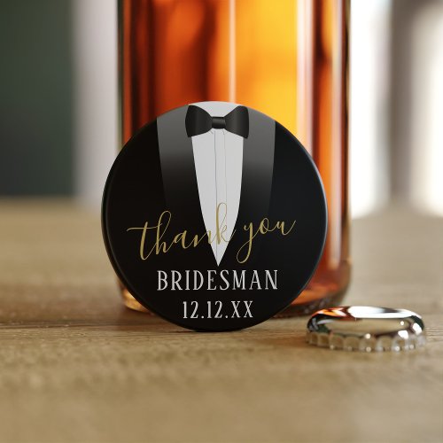 Bridesman Wedding Thank You Tuxedo Bottle Opener